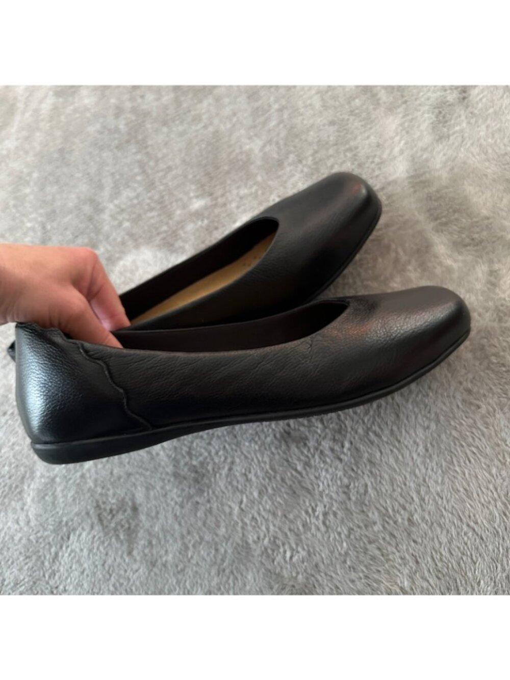 Trotters Black Leather Ballet Flats Shoes Women's size 12 WW Extra Wide - Picture 3 of 5